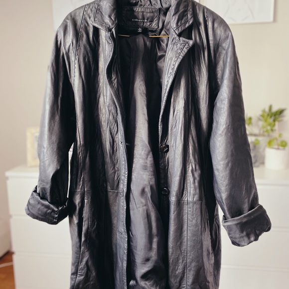 JONES NEW YORK Oversized 90’s Leather Men’s Blazer Outdoor Coat - Picture 4 of 6